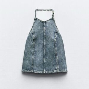 Zara TRF Denim Halter Top